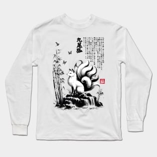 Kitsune sumi e Long Sleeve T-Shirt